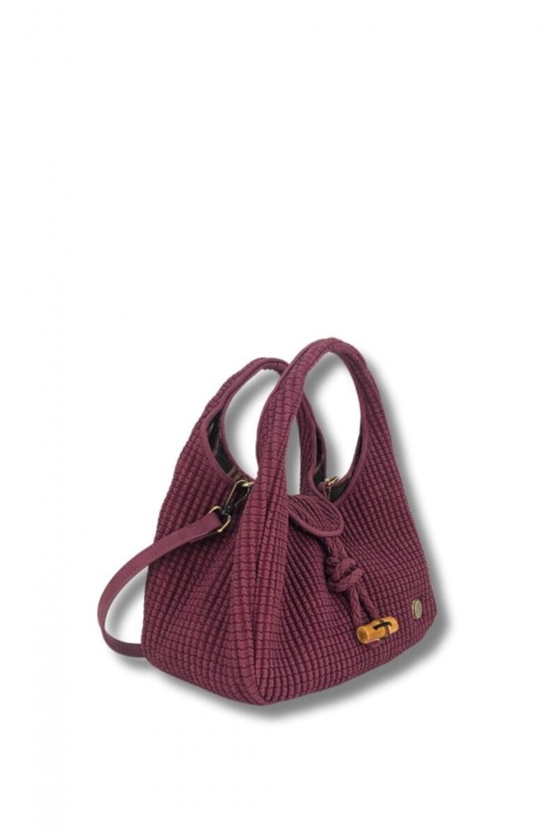 BOLSO DE MANO ENGOMADO COLOR BURDEOS 1